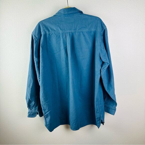 LL Bean Blue Thick Flannel Shirt Men’s Size L Tall Flaw - Picture 4 of 4